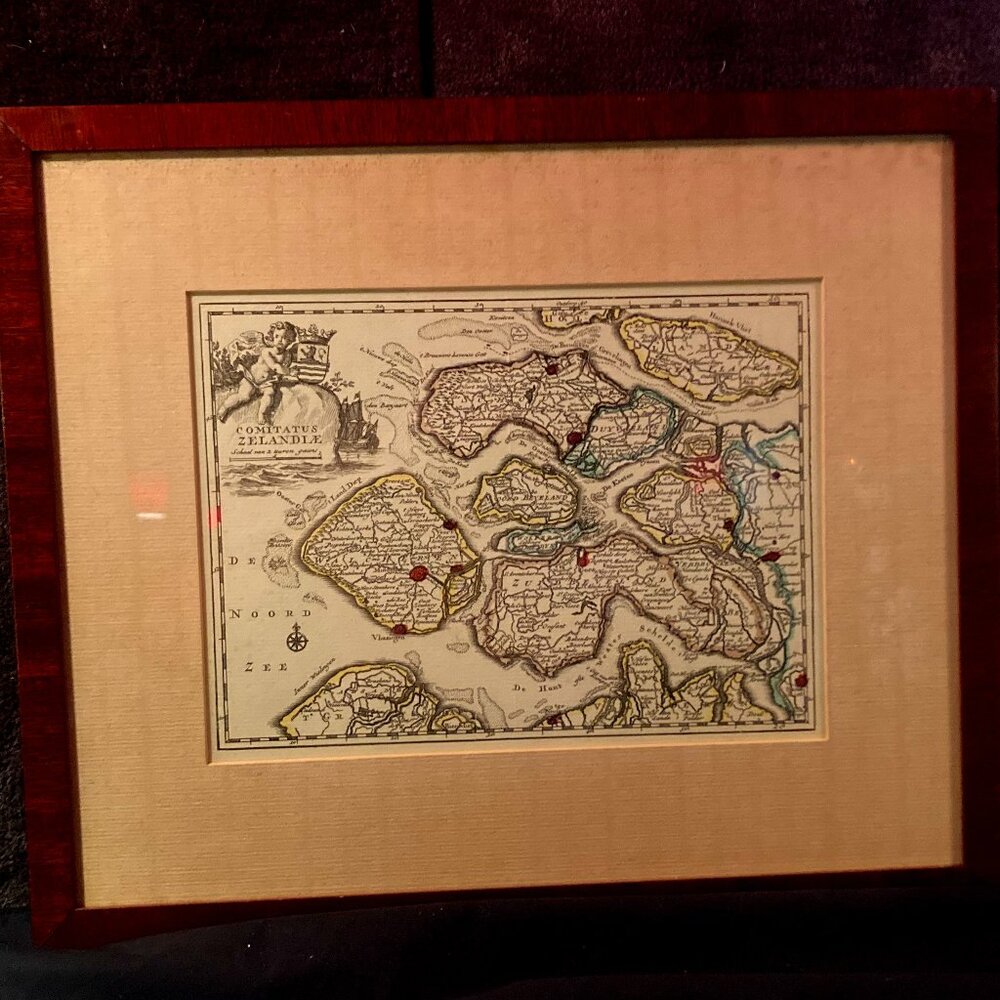 Antique Map COUNTY OF ZEELAND COMITATUS ZELANDIAE-de Missy-de Leth 1749